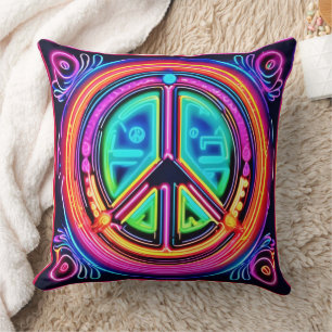 Neon Peace Mandala Kissen