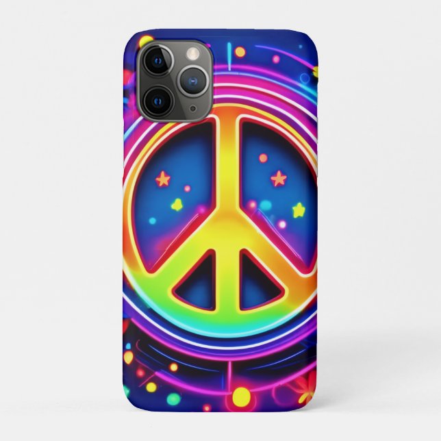 Neon Peace Symbol Art Case-Mate iPhone Hülle (Rückseite)