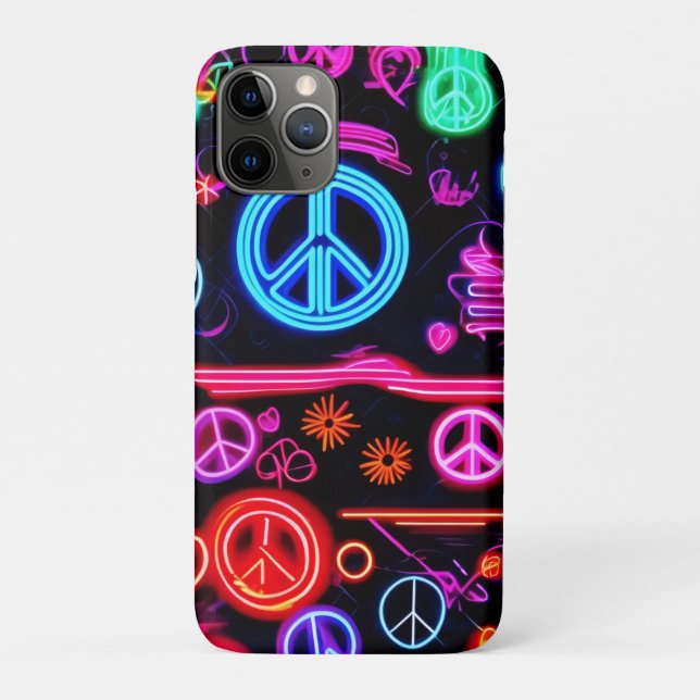 Neon Peace Symbolmuster Case-Mate iPhone Hülle (Rückseite)