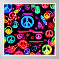 Neon Peace Symbolmuster