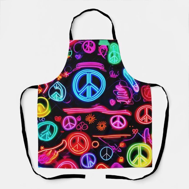 Neon Peace Symbolmuster Schürze (Vorderseite)