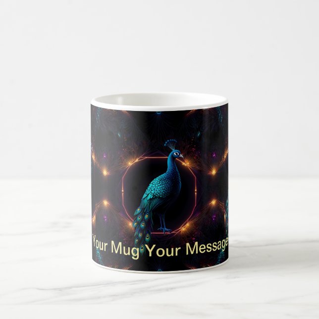 Neon Peacock Elegance Kaffeetasse (Mittel)