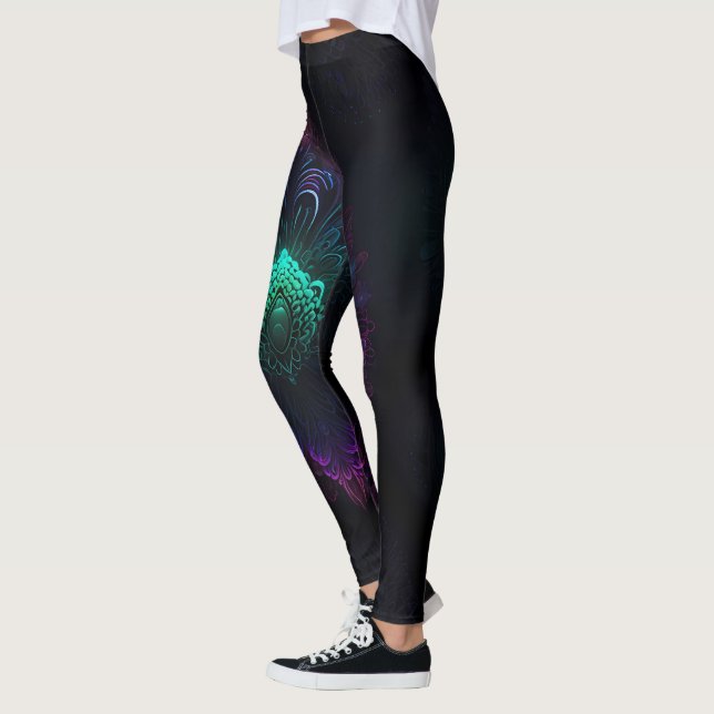 Neon Peacock Elegance Leggings (Links)