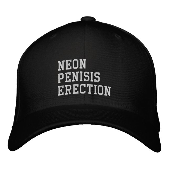 Neon Penisis Erection Bestickte Baseballkappe (Vorderseite)