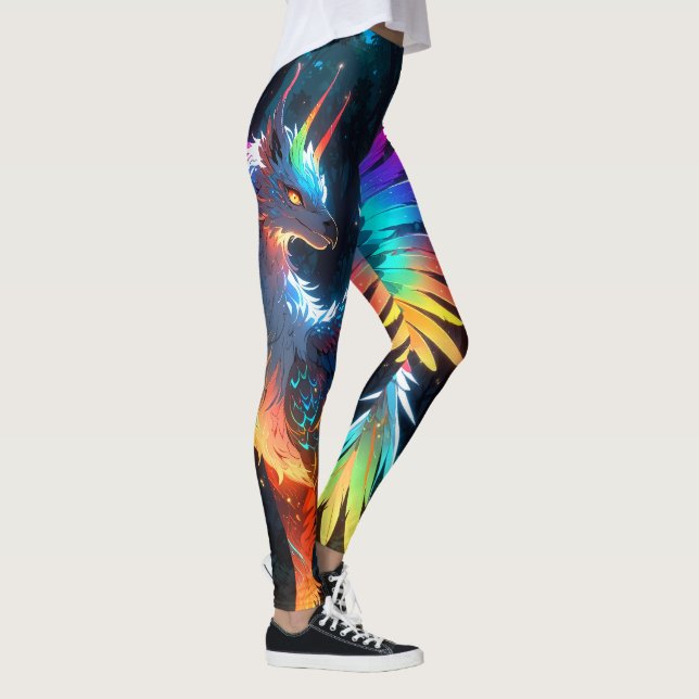 Neon Phoenix Bird Leggings (Rechts)