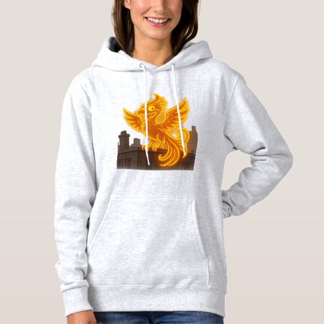 Neon Phoenix Rooftop Graffiti Art Hoodie (Vorderseite)