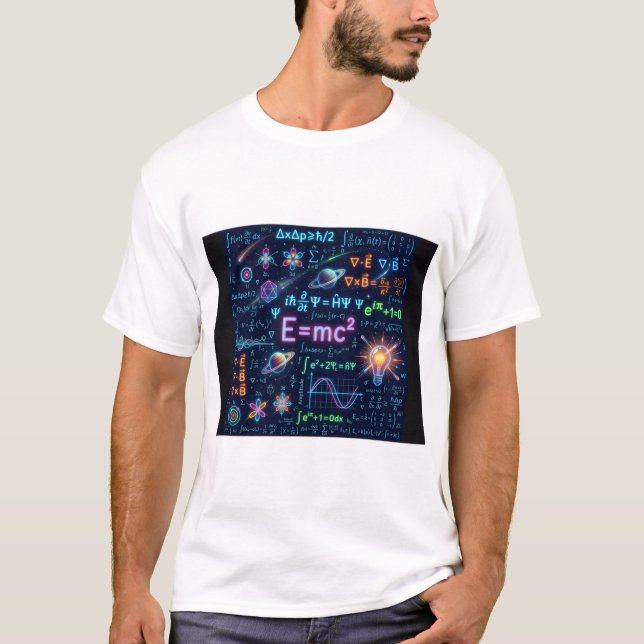 Neon Physics & Math Equations T-Shirt | Science ST (Vorderseite)