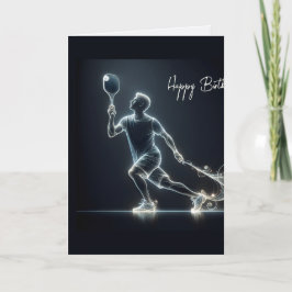 Neon Pickleball Player zum Geburtstag Karte