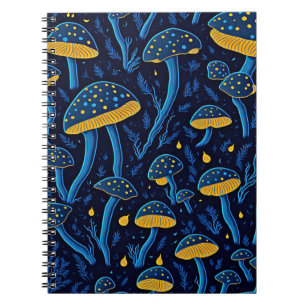 Neon-Pilze Retro-Notizbuch Notizblock