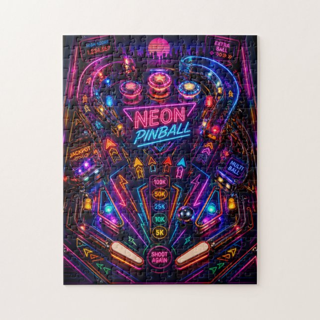 Neon Pinball Frenzy: Retro Arcade Rush Puzzle (Vertikal)