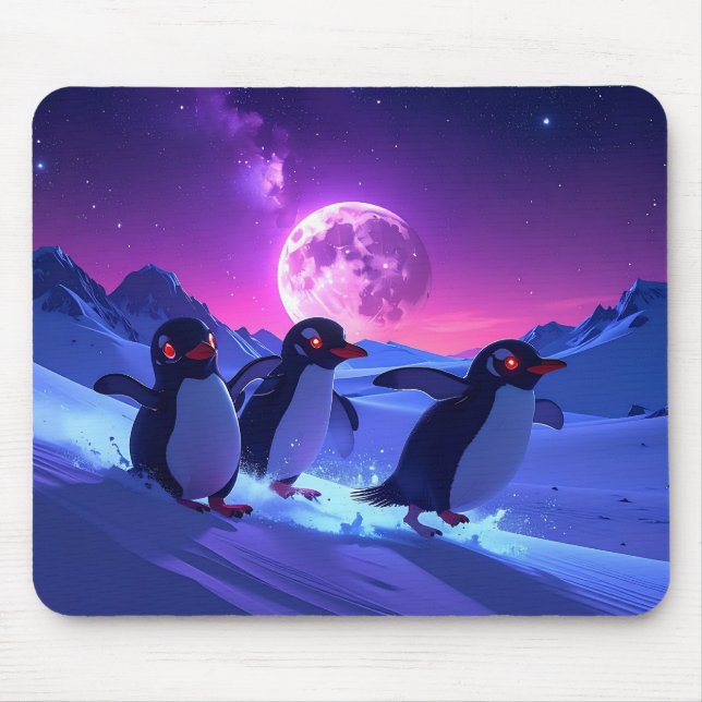 Neon Pinguine Mousepad (Vorne)