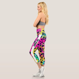 Neon Pink Animal GRL Power Capri Leggings