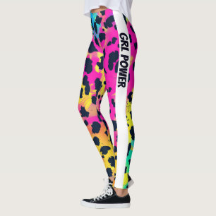 Neon Pink Animal GRL Power Leggings