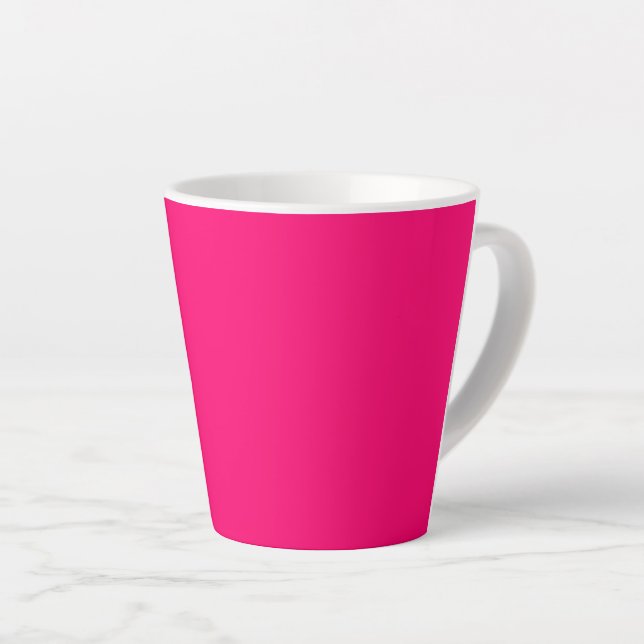 Neon Pink Anpassbare Latte-Tasse Milchtasse (Rechte Ecke)