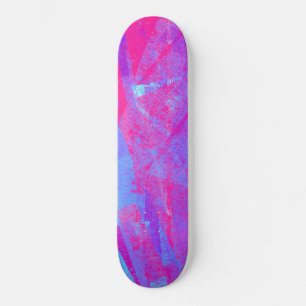 Neon Pink & Aqua Blue Abstrakt Skateboard