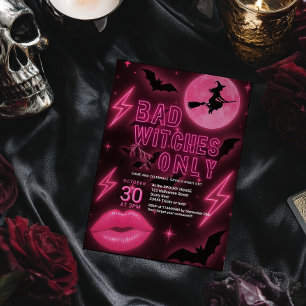 Neon Pink Bad Hexen Halloween Girls Night Out Einladung