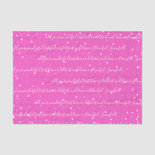 Neon Pink   Benutzerdefinierter Skripttext Elegant Seidenpapier