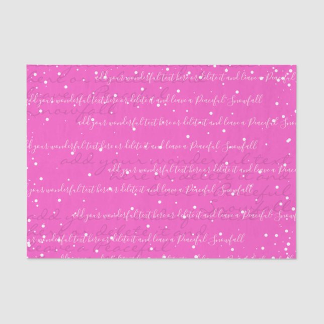 Neon Pink | Benutzerdefinierter Skripttext Elegant Seidenpapier (Vorderseite)