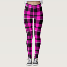 Neon Pink & Black Tartan Kariert