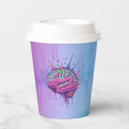 Neon Pink Brain Paper Cups Pappbecher