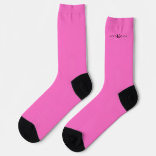 Neon Pink Color Monogram Initial Socken
