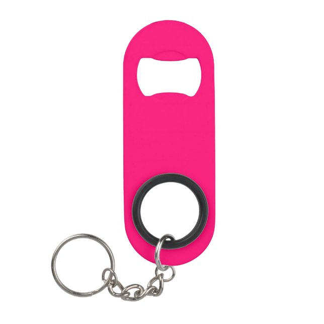 Neon Pink Custom Bottle Opener Schlüsselanhänger - Mini Flaschenöffner (Vorderseite)