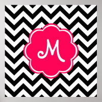 Neon Pink Custom Monogram mit Zickzack Muster