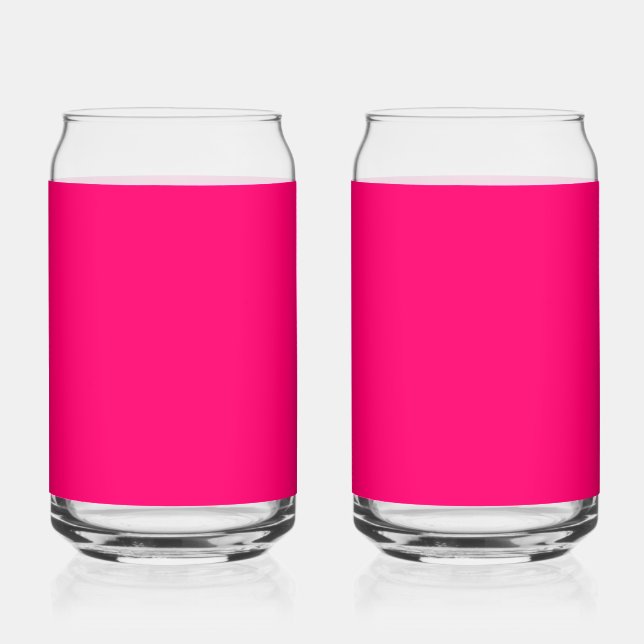 Neon Pink Custom Trinkbehälter Set - Kann-Glassche Dosenglas (Vorderseite)