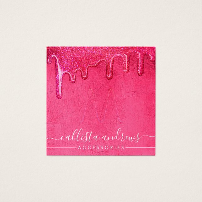 Neon Pink Dick Glitzer Tropfen Ring Display Card (Vorderseite)