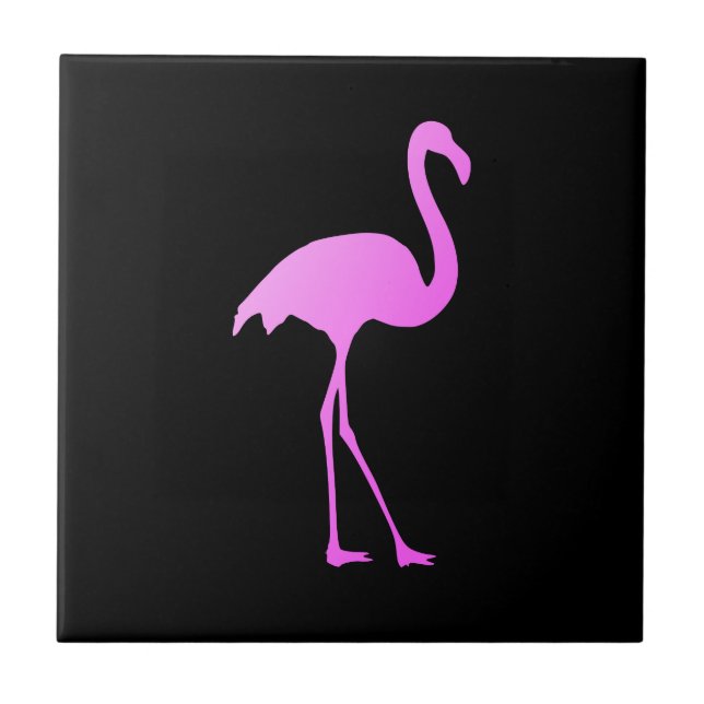 Neon-pink-Flamingo-Keramik Fliese (Vorderseite)