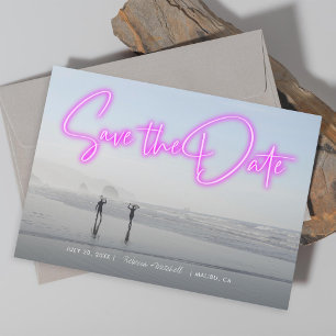 Neon Pink Foto Save the Date
