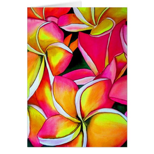 Neon pink Frangipani Plumeria Beach Art Blume (Vorne)