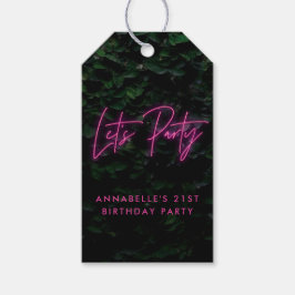 Neon pink funky modern gelassen Gastgeschenk-Tasch Geschenkanhänger