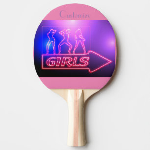 Neon Pink Girls signieren Thunder_Cove Tischtennis Schläger