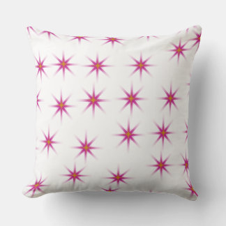 Neon Pink Glows Stars Pattern Kissen