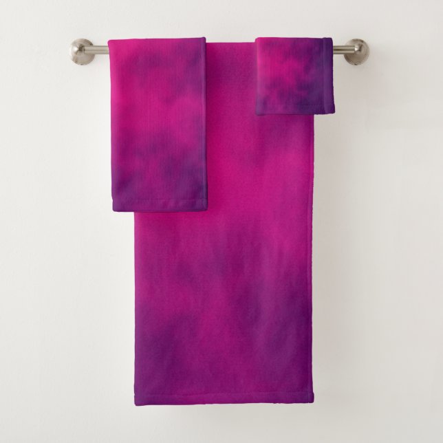 Neon Pink Gradient Badezimmer Handtuchhandtuch Set (Insitu)