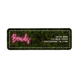 Neon Pink Hair Salon Braids Beruflich Label