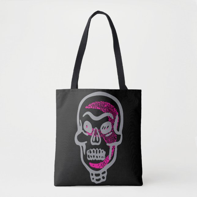 Neon Pink Halloween Skull (Vorderseite)