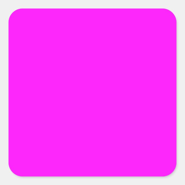 Neon pink hex code FF00FF Quadratischer Aufkleber (Vorderseite)