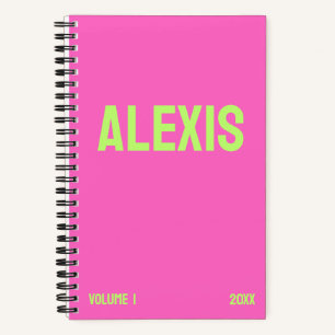 Neon Pink Jahr & Volume Journal Notizbuch