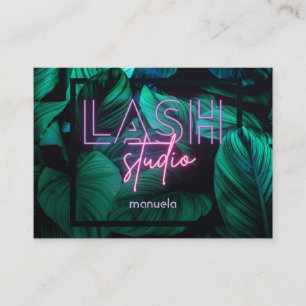 Neon Pink Lash Studio QR Code Beruflich Visitenkarte