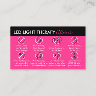 Neon Pink Led Light Therapie Nachsorge Visitenkarte