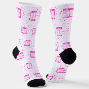 Neon-Pink-Liebe-auf-ewig-Valentinstag-Stempel Socken
