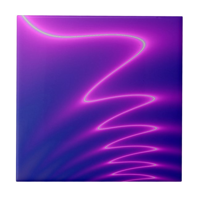 Neon Pink Lightning Fliese (Vorderseite)