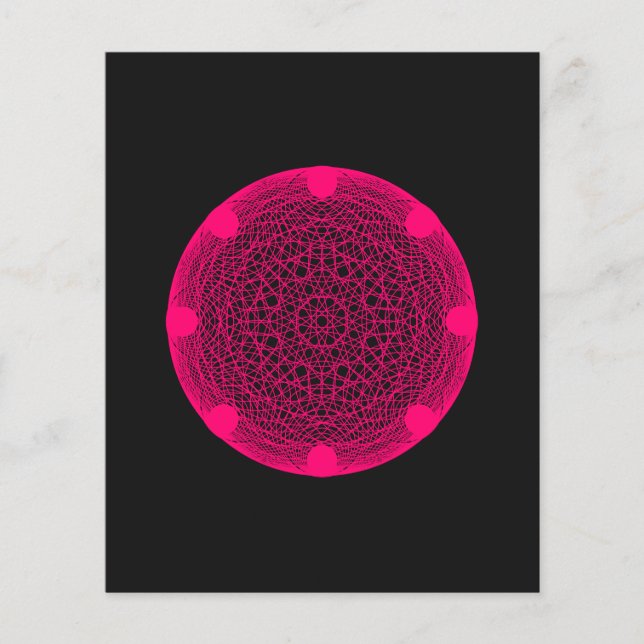 Neon Pink Mandala auf Black Flyer - Anpassbar (Vorne)