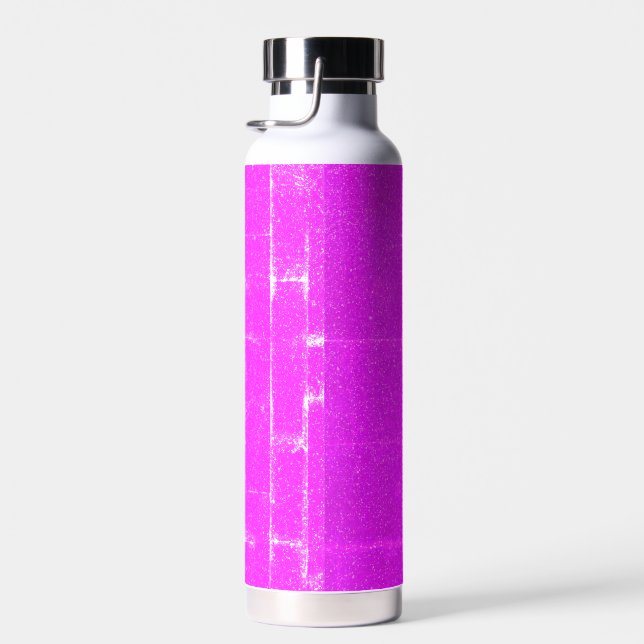 Neon Pink Noise Textur Wasser Flasche (Rechts)