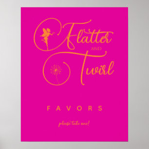 Neon Pink Orange Minimalistisch Fairy Favoriten Poster