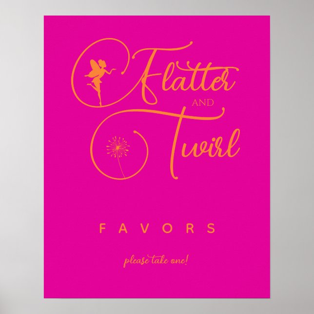 Neon Pink Orange Minimalistisch Fairy Favoriten Poster (Vorne)