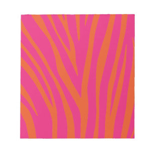 NEON PINK ORANGE ZEBRA STRIPES BACKGROUNDS WALLPAP NOTIZBLOCK