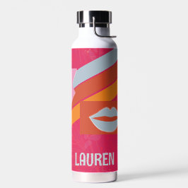 Neon Pink Preppy Strip Trinkflasche